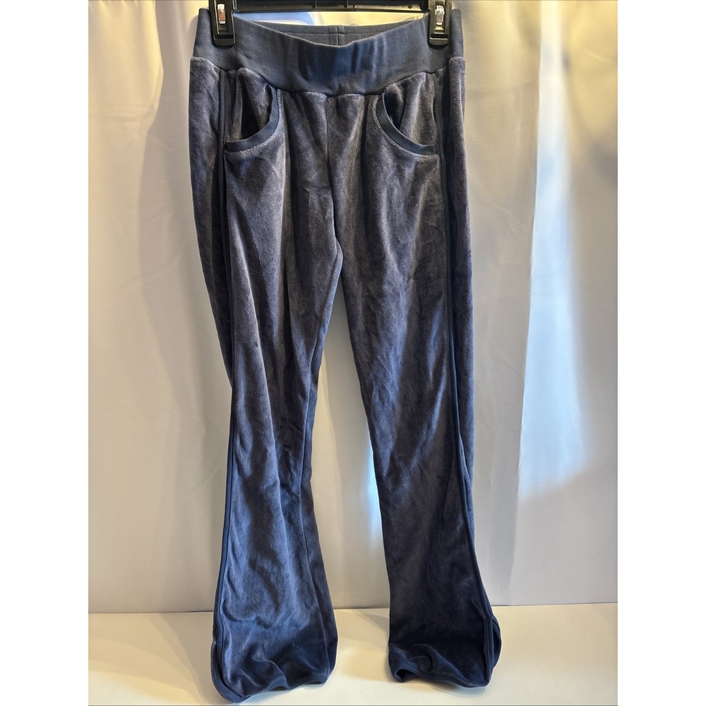 Nike Velour Women's Track Pants Blue Size XL Side Slit Pipping Y2K‎